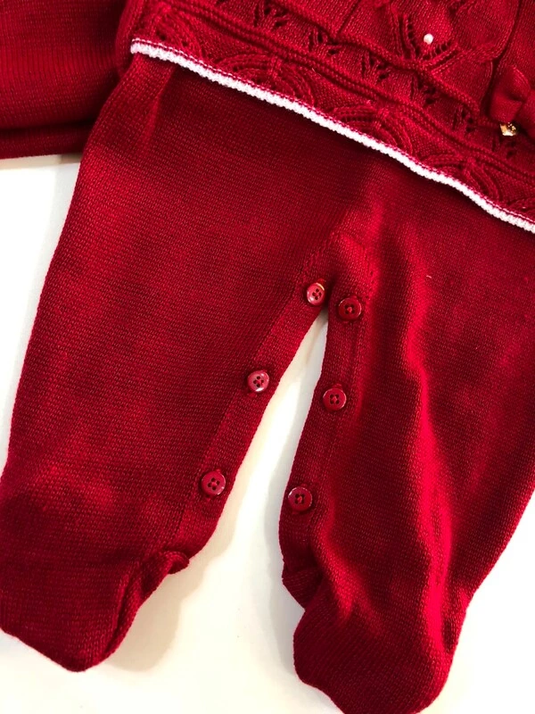Saída Maternidade Macacão Tricot Hug Vermelho