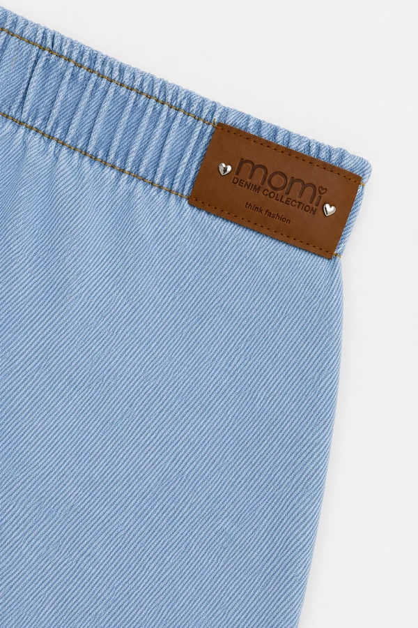 Saia jeans com bolsos cargo