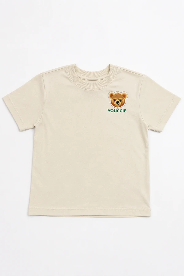 T-shirt bege com patch