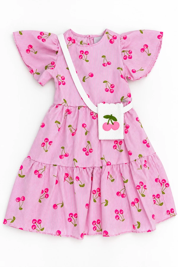 Vestido cherry listrado