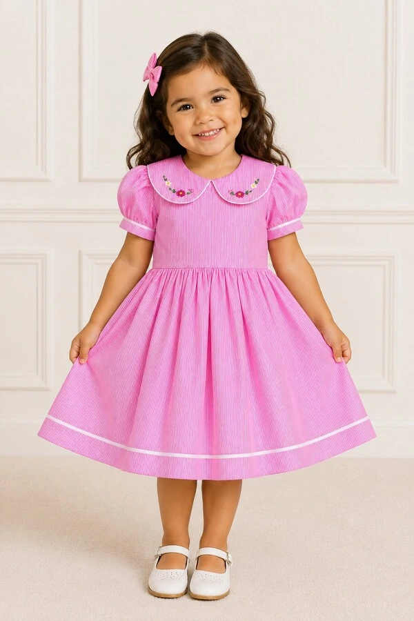Vestido Listrado Rosa — Col & Lorê