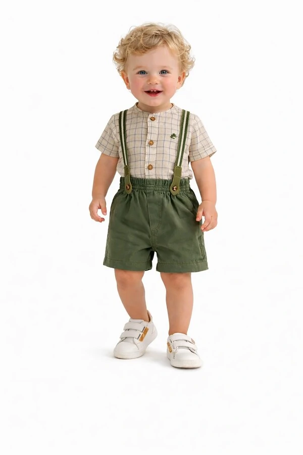 Conjunto Body e Bermuda Suspensório