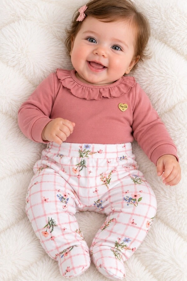 Conjunto Xadrez Floral-Pingo Lelê