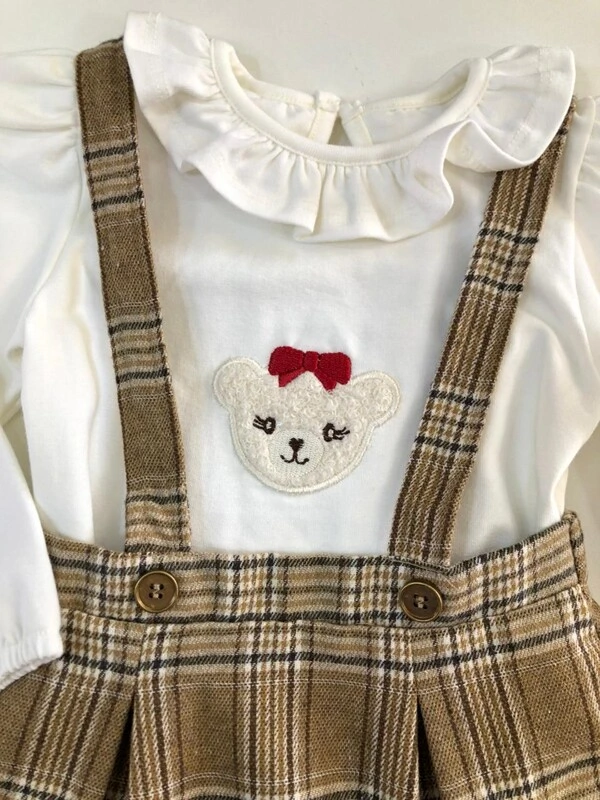 Jardineira com body Litte Bear