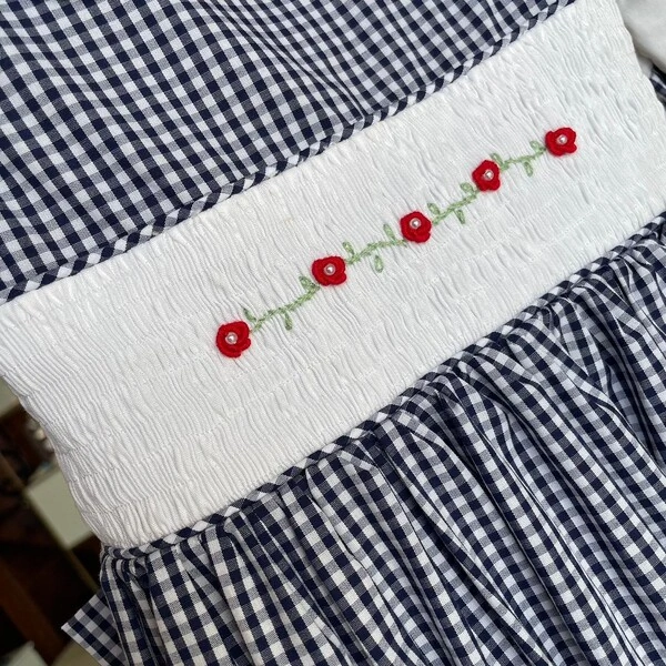 Vestido Xadrez Azul Marinho