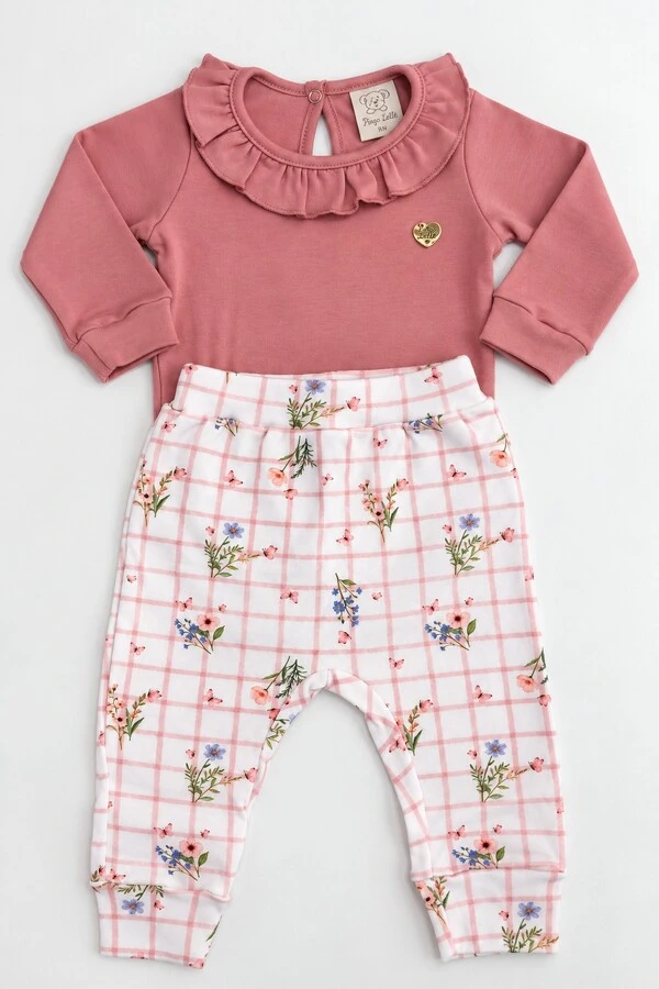 Conjunto Xadrez Floral-Pingo Lelê