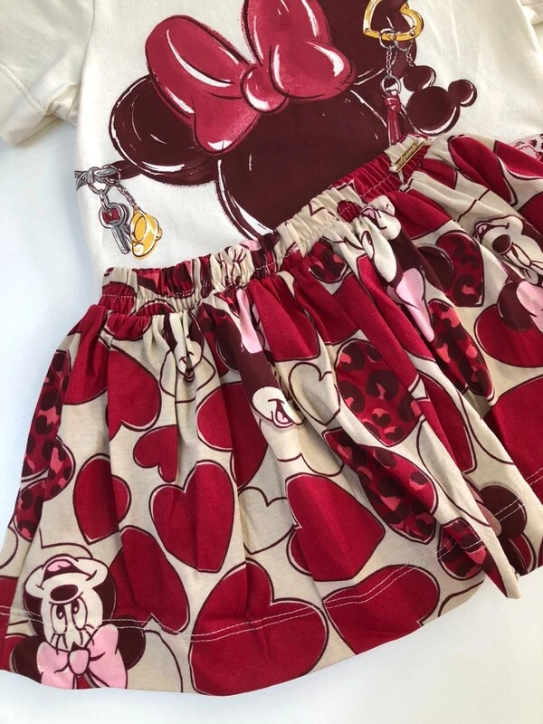 Conjunto Minnie Charm Corações