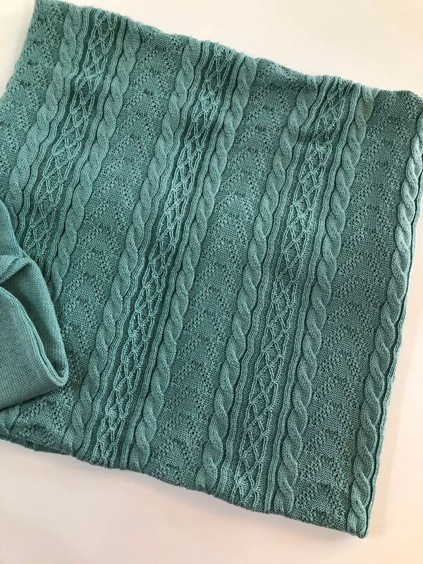 Saída Maternidade Hug em Tricô Verde Menta com Manta