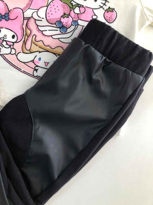 Calça Legging Montaria Recorte em Couro