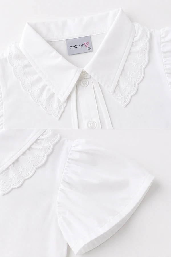 Camisa com renda e laço