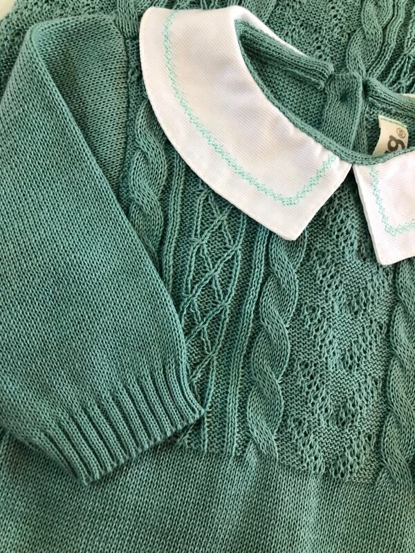 Saída Maternidade Hug em Tricô Verde Menta com Manta