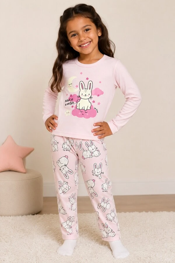 Pijama Infantil Up Baby Coelhinho Rosa