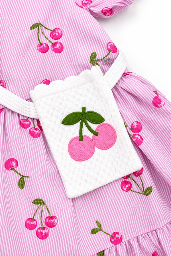 Vestido cherry listrado
