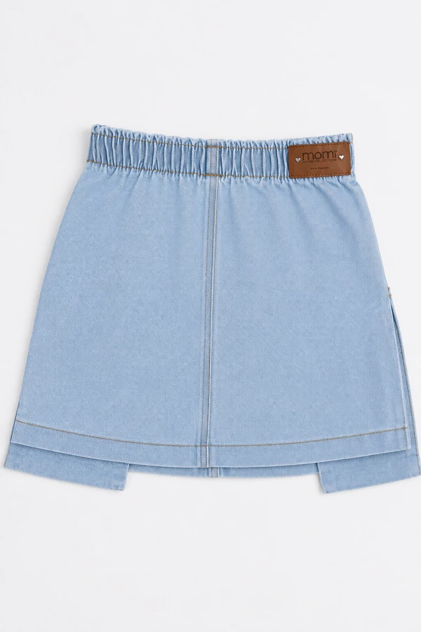 Saia jeans com bolsos cargo
