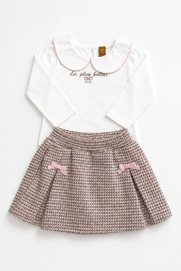 Conjunto Blusa e Short Saia Tweed