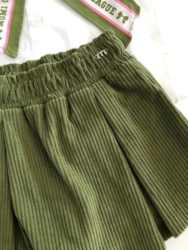 Conjunto Camisa e Saia Veludo