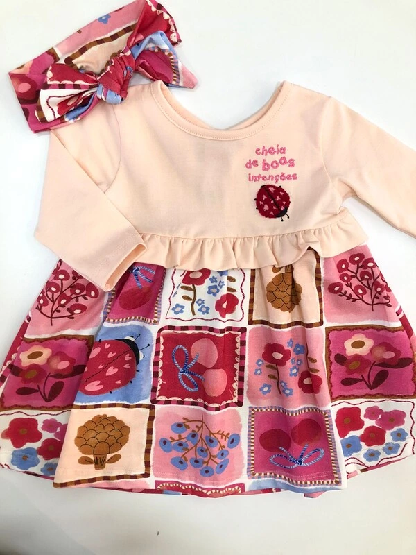 Conjunto Vestido Manga Longa e Faixa