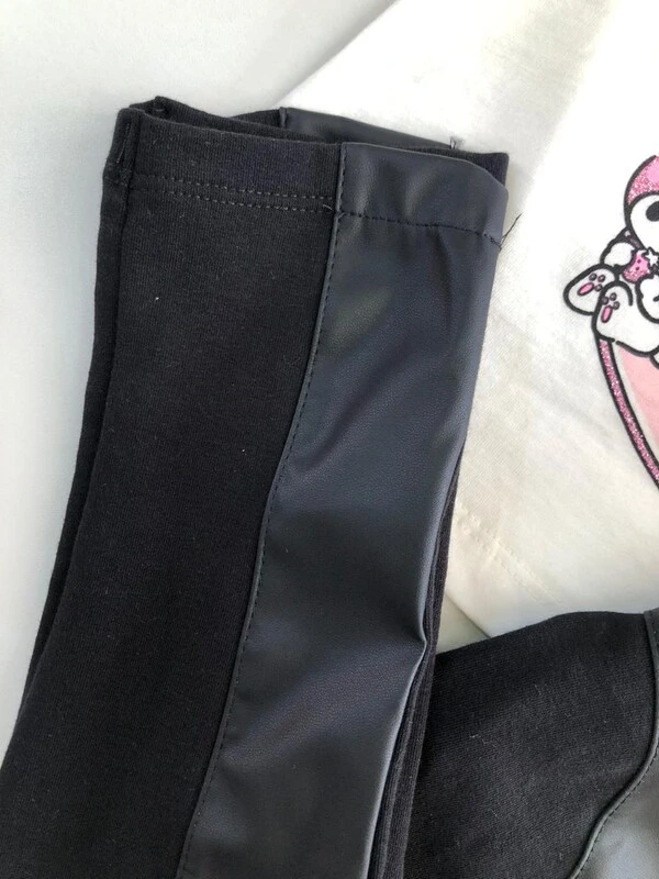 Calça Legging Montaria Recorte em Couro