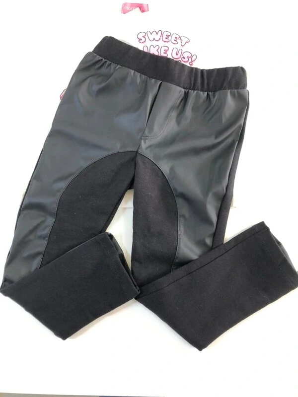 Calça Legging Montaria Recorte em Couro