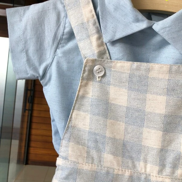 Conjunto Camisa e Jardineira Xadrez