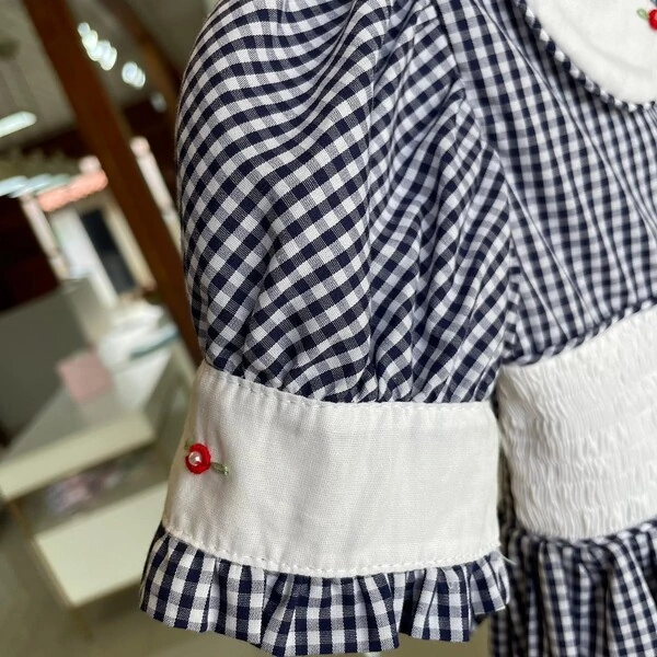 Vestido Xadrez Azul Marinho