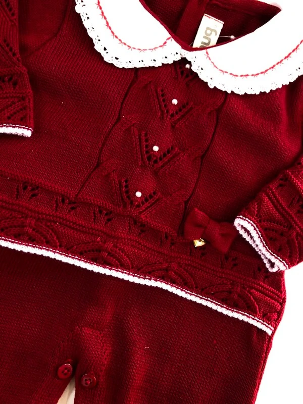 Saída Maternidade Macacão Tricot Hug Vermelho