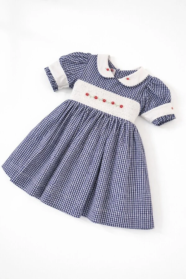 Vestido Xadrez Azul Marinho