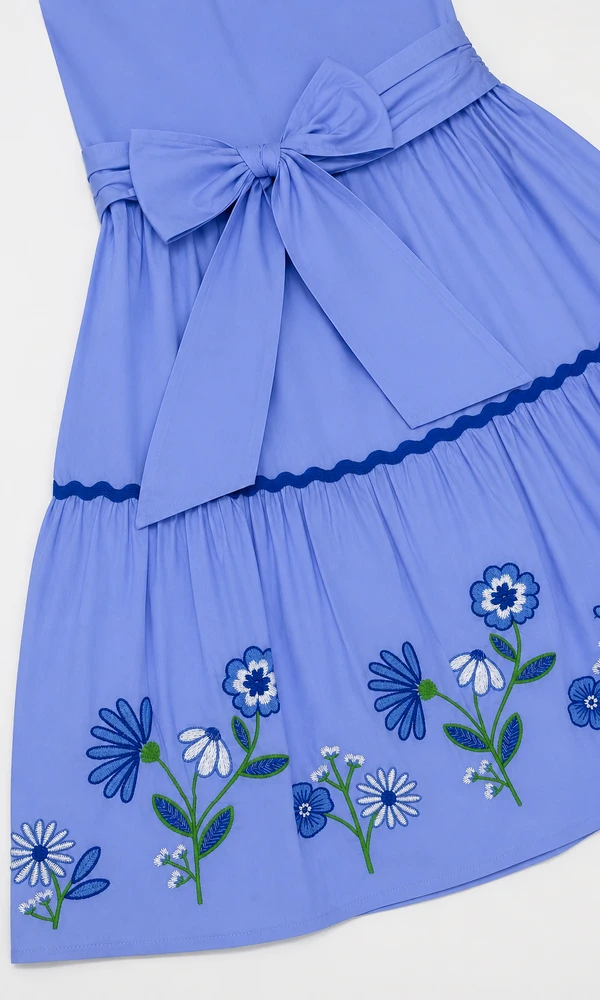 Vestidos Alças Bordado Barrado