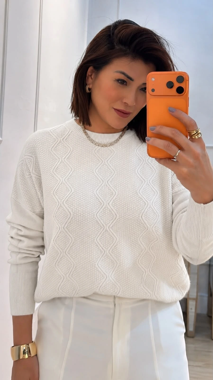 Foto Blusa Tricot Texturizada Fernanda Nervuras Em Zigue E Zague