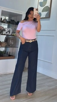 Blusa Malha Layla Ombro Vazado Detalhe Pregas
