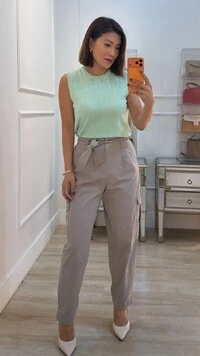 Blusa Regata Tricot Luana Com Entremeios