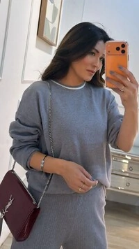 Blusa Tricot Jessica Detalhe Listrado Na Gola