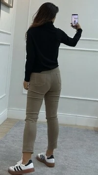 Calça Sarja Skinny Desire Pala Larga Com Elástico