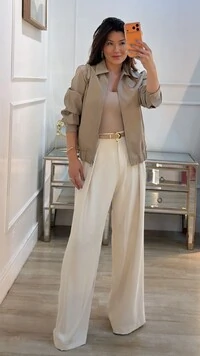 Jaqueta Casaco Couro Eco Andreia Gola Detalhe Entrelaçado Texturizado