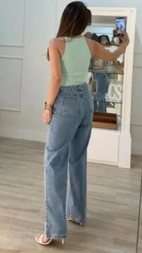 Blusa Regata Olivia Malha Canelada Decote Quadrado