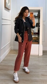 Parka Com Puxadores Reguláveis Na Cintura Luna Botões Dourados