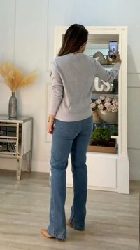 Blusa Tricot Monica Losangos E Nervuras Com Entremeios Na Vertical