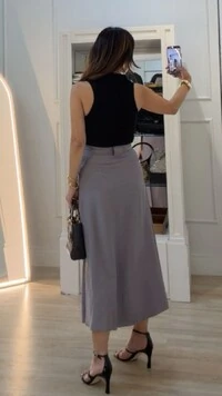 Camisa Polo Texturizada Gabriela Mangas Detalhe Dobrado