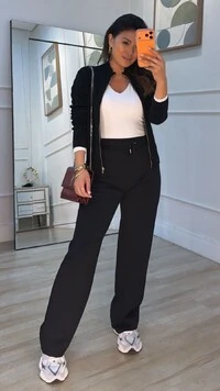 Blusa Tricot Gola Alta Trançados Pela Peça Nathaly Zíper Dourado