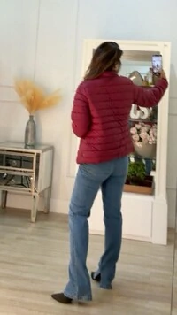 Jaqueta Nylon Gola Alta Patrícia Zíper Prata