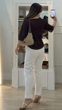 Blusa Ticot Vazado Ampla Catherine Mangas 3/4