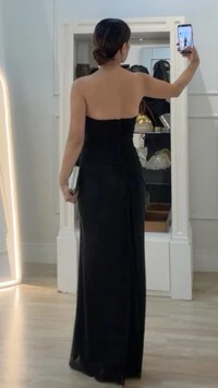 Vestido Longo Tulê Gabriella Tomara Que Caia Com Babados