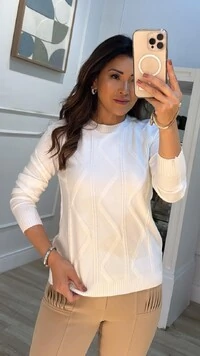 Blusa Tricot Halley Frontal Com Trançado Duplo E Zigue Zague