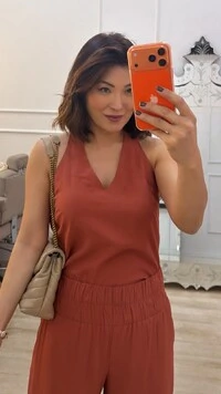 Blusa Regata Viscose Cecilia Decote V