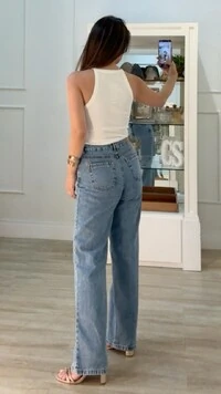 Blusa Regata Olivia Malha Canelada Decote Quadrado