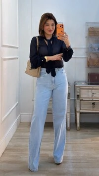 Blusa Chiffon Priscila Decote V Com Detalhe De Laço