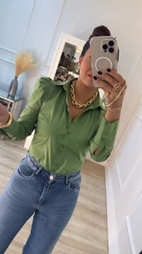 Camisa Tricoline Luísa Mangas Princesa