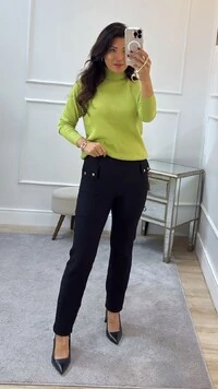 Blusa Cacharrel Tricot Texturizado Aurora Mangas Longas Lisas