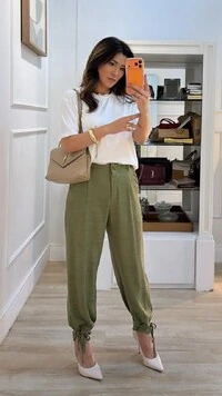 Blusa Malha Ampla Gola Careca Anny Mangas 3/4