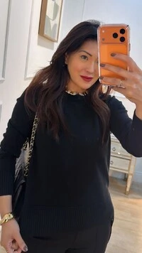 Blusa Tricot Dayane Punhos E Barrado Largos Canelados